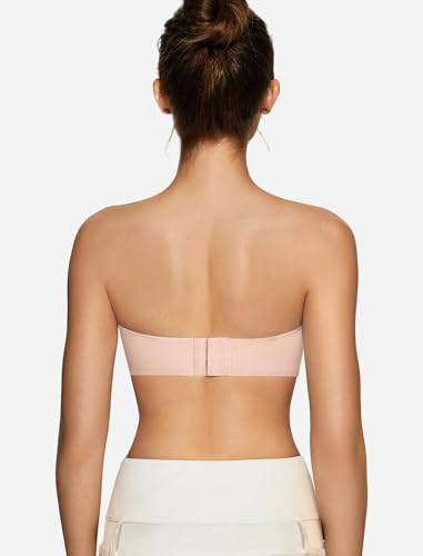 Image of OEAK Womens Strapless Bras Jelly Push Up Bandeau Bra Non Slip Wireless Supportive Padded Bras Seamless Comfortable Tube Bra