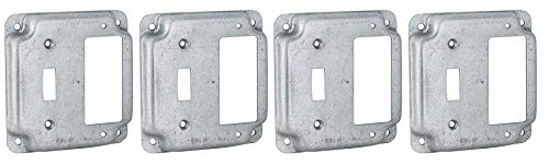 Hubbell-Raco 814C 1 Toggle and 1 GFCI 4-Inch Square Exposed Work Cover (F?ur Pa?k)