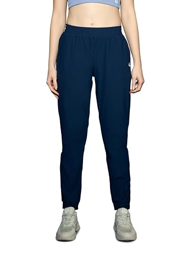 Image of TECHNOSPORT Womens Mid Rise Polyester Regular Fit Solid Jogger for Running, Workout & Sports