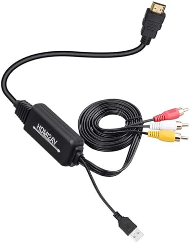 Anfurt HDMI to RCA ϊRo[^[ 3RCA/AV ϊP[u HDMI to AV R|Wbg HDMIAiOɕϊA_v^ 1080P ԍڗpΉ ԍڃj^[ er USBd (1)