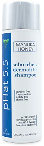 Sulfate Free Shampoo for Seborrheic Dermatitis with Manuka Honey, Coconut Oil and Aloe Vera - Dandruff and Itchy Scalp Treatment - Antifungal Moisturizing Shampoo for Dry Scalp Treatment (8 oz)