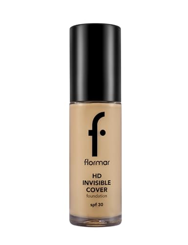 Flormar HD Invisible Cover Foundation SPF 30 Base de Maquillaje Soft Beige – Larga Duración con Cobertura Media y Acabado Natural – Maquillaje Mujer Profesional para Todo Tipo de Piel