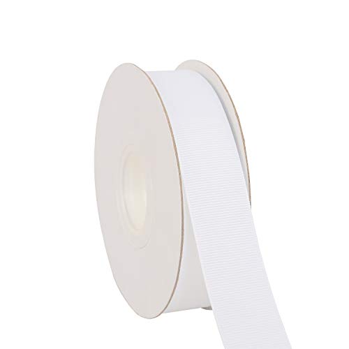 【IDECORRIBBONS】横長25mm ポリエステルグログランリボン 縦長22m # 029ホワイト