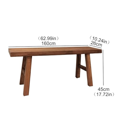 JOSIAHCQ Banco Recibidor Taburete Madera Banquetas Dormitorio Banco Pie de Cama Reposapies Salon Otomana para Entrada Interior Pasillo Salón Sala de Estar y Cocina(160cm(63in)) - imagen 2