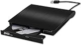 External CD Drive, USB 3.0 Ultra-Slim External DVD Drive, CD/DVD-RW Drive DVD/CD Rom Rewriter Burner Writer, High Speed Data Transfer for Laptop Desktops Win 7, 8, 10, Mac OS and Linux OS