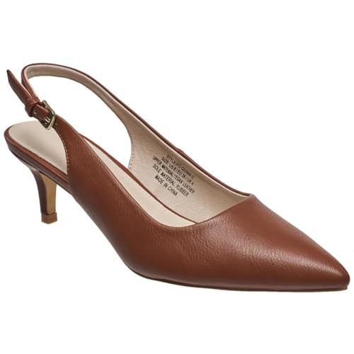 French Connection Womens Quinn Vegan Leather Kitten Heels Brown 9 Medium (B,M)