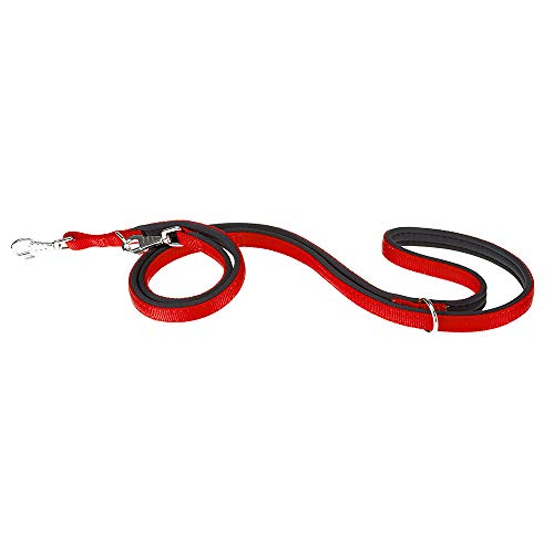 Ferplast Daytona GA Guinzaglio per Cani da Addestramento Extraresistente - 3 Lunghezze Regolabile - Morbida Impugnatura Imbottita - Antiabrasione - Design Italiano - 200 x 1,5 cm, Rosso
