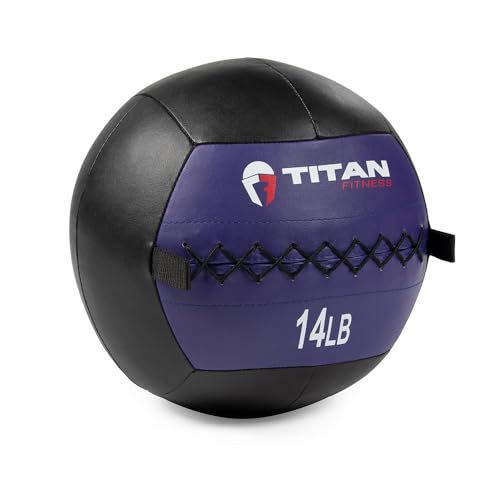 Titan Fitness Soft Leather Medicine Wall Ball Durable, Endurance, Cardio, Core Strength