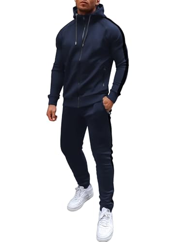 Survêtement pour course à pied et jogging décontracté ensemble bleu marine taille M
