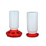 Kükenfutter- und Tränkeset Langlebiges Kunststoff-Fount-Wasserbehälter mit Schwerkraftfutter Dose Futterspender für Vögel Geflügel Baby-Kükenfutter- und Tränkeset-Set für Brutkästen ohne