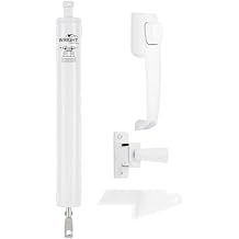 Wright Products Lanai Corrosion Resistant Screen Door Hardware Kit Pneumatic Closer with Push-Button Latch, No Lock Out, Hold-Open Washer Modern, White