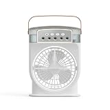 Mini Klimaanlage Mobil, Luftkühler mit Wassertank, Tragbare Klimaanlage Ohne Abluftschlauch, Leiser Verdunstungskühler mit 3 Geschwindigkeiten Timer und USB-Betrieb für Schlafzimmer, Büro und Camping