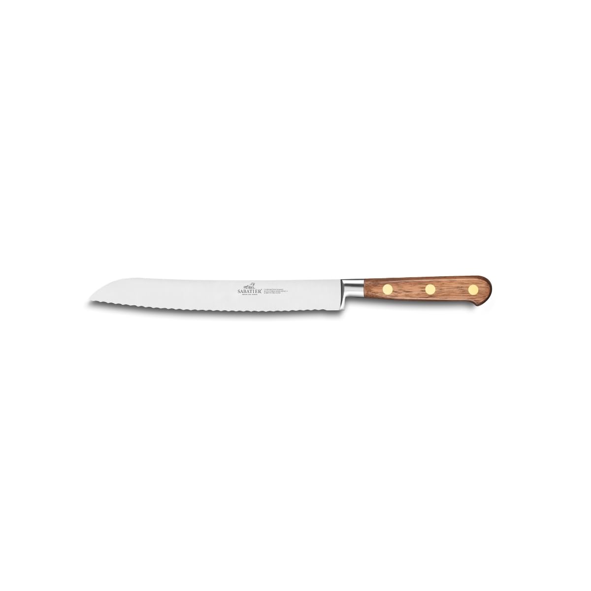 Sabatier, Ideal Perigord Nóż Do Chleba W 100% Kuty, Wyprodukowany We Francji, 20 Cm, Ostrze Ze Stali Nierdzewnej I Mosiężne Nity, Zaprojektowany Do Łatwego Krojenia Chleba