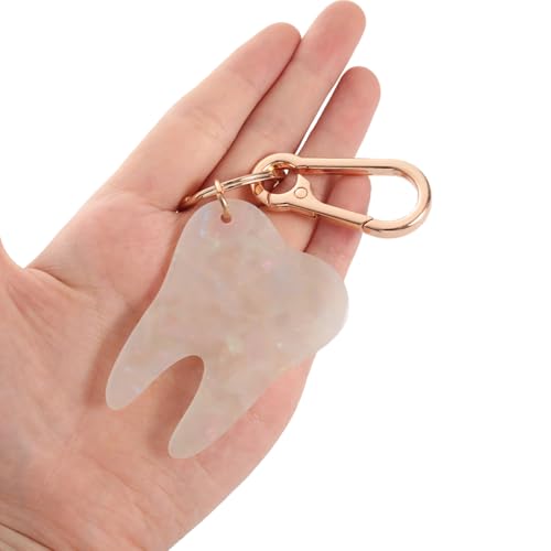 Novelty Keychain with Gold Metal Hook, Pink and Clear Design for Women Girls Gift