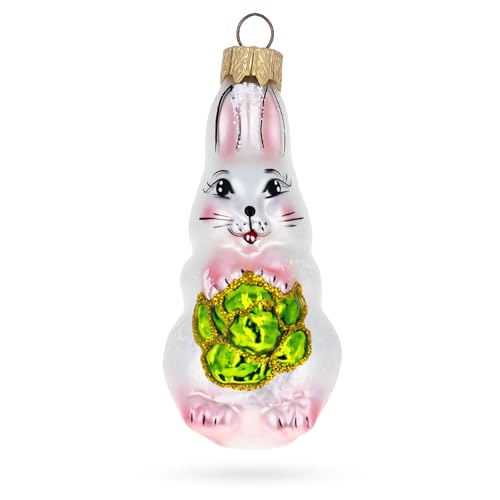 Bestpysanky, Coniglietto Con Cavolo In Vetro Soffiato A Bocca Di Cavolo, 3,8 Cm