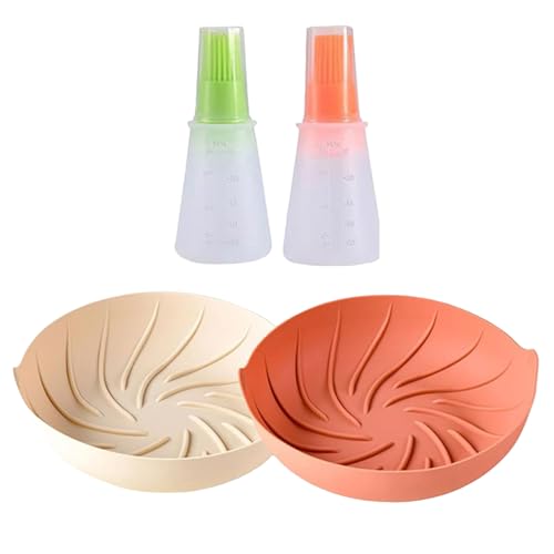 Hkfgdjdl Almohadillas para freidora de aire, bandeja de aire, cesta de aire de silicona, cepillo de aceite, accesorios de aire de silicona