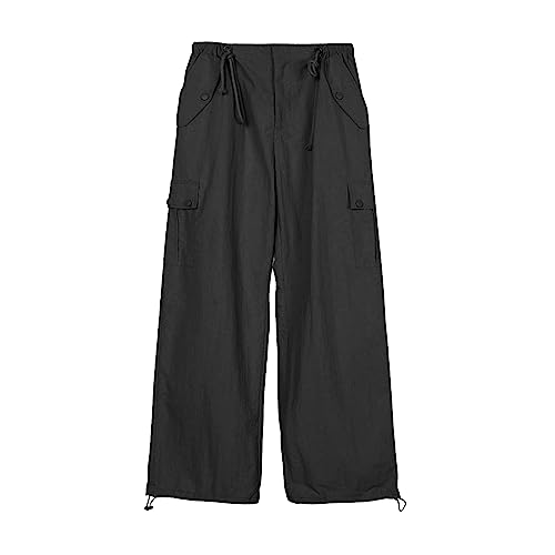 Image of Rolanko Parachute Pants for Girls Y2K Cargo Trousers with Pockets Harajuku Jogger Pants Kids 4-14 Years