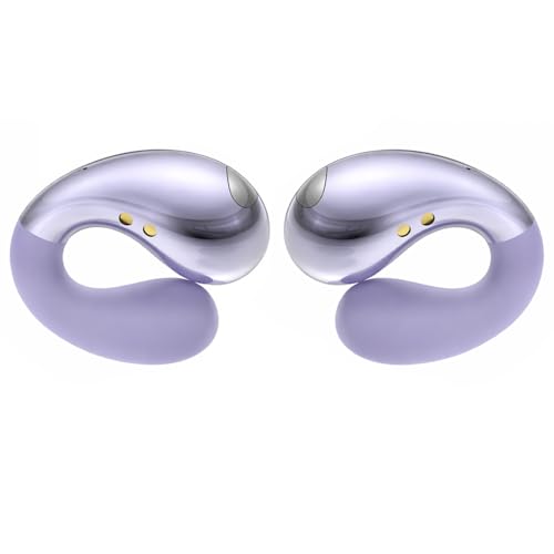 Image of Boytond Ultra Open Ear Earbuds - Comfortable Clip-on Bone Conduction Headphones, Wireless Bluetooth Earphones with Waterproof Design, Over Ear Buds for Running and Sports, Simple Purple