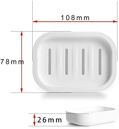 UVIVIU Plastic Soap Dish with Drainage,Soap Dishes Holder for Bathroom ShowerKeep Soap Dry and Easy Cleaning (White)