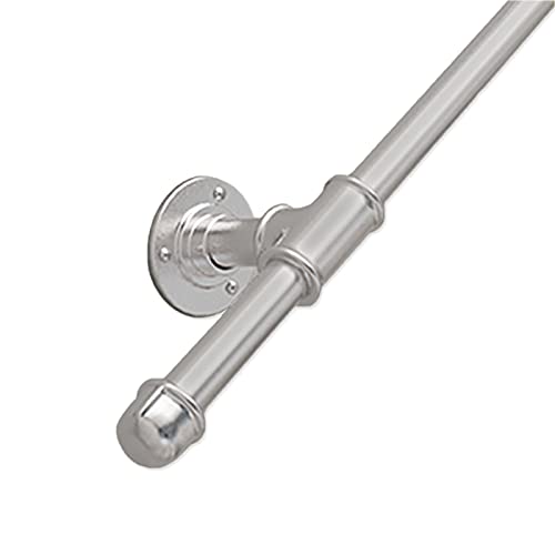 MEGIMA Pasamanos de Escalera para Paredes, barandillas de Escalera para Interior y Exterior, Barra de Soporte de Seguridad para Pasillo de Hierro Forjado de Metal Externo Externo - Plateado (Size :