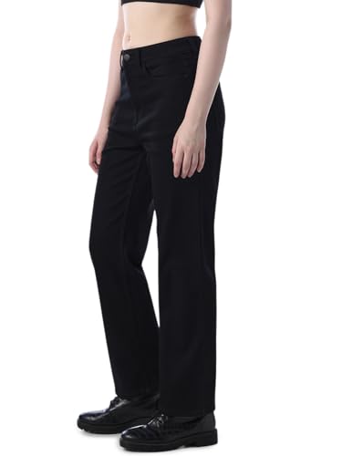 Image of ONLY Women's Solid Slim Fit High Rise Blue Jeans
