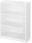 Mainstay' 3-Shelf Bookcase | Wide Bookshelf Storage Wood Furniture Bundle Set (White) (White)