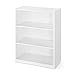 Mainstay' 3-Shelf Bookcase | Wide Bookshelf Storage Wood Furniture Bundle Set (White) (White, 3 Shelf)