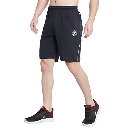 Image of DIA A DIA Men's Cotton Shorts with Zipper Pockets - Elastic Waist with Drawstring, Comfortable Casual & Gym Shorts for Men, Sizes M to 5XL (28-46 Inch Waist), Plus Sizes