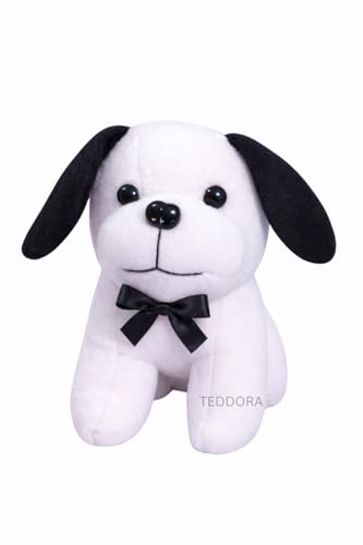 Image of Baby Dog Soft Toy for Girls Boys Kids, White, Animal Plush Stuffed Teddy Gift Birthday, 18 cm