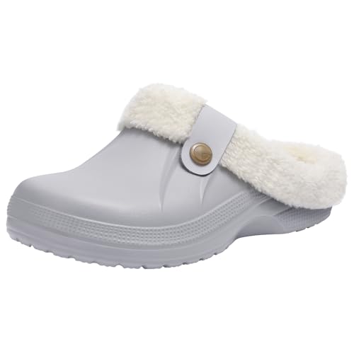 Image of Beslip Fur Lined Clogs for Women & Men Fuzzy Slippers with Memory Foam