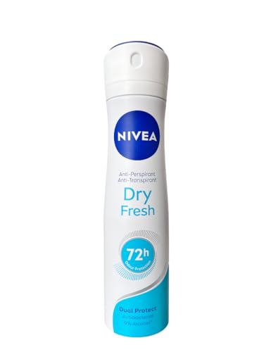 NIVEA Desodorante Dry Fresh Spray 6 x 150 ml, desodorante en spray con fórmula Dual Active, desodorante antitranspirante para 72 h de intensa frescura en la piel