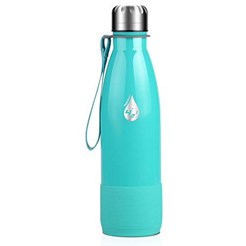 Extremus Vacuum Insulated Stainless Steel Water Bottle, Hot Thermos Bottle, 17 Oz, Seafoam