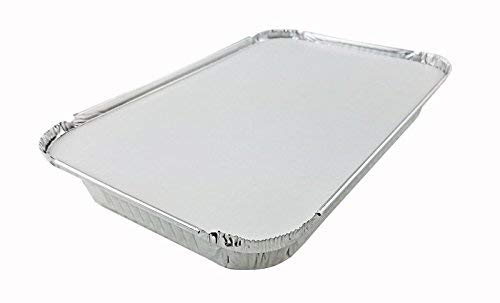 Handi-Foil 4 lb. Oblong Aluminum Entrée Dinner Food Storage Pan w/Board Lid (Pack of 125)