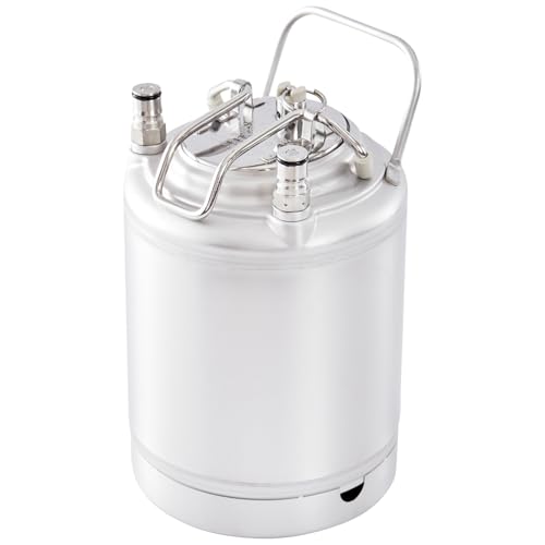 Mini fût de bière de 2 L - 1,6 gallon - Mini fût de bière en acier inoxydable 304 - Pour brassage maison