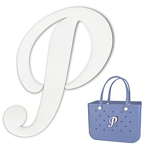 TOYORK Letter Charms for Bog Bag,Decorative Alphabet Bogg Bag Accessories Lettering Insert Charm Compatible with Bogg Bag Original Models,Charms for Rubber Beach Tote Bag White P