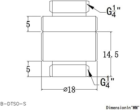 Bykski G1/4 Dual Male Rotary Extension Coupler (B-DTSO-S) - Black