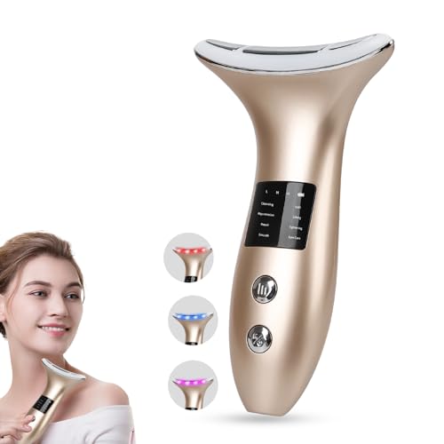 Floverkity 8-in-1 Anti-Aging-Face-Massager-Face Beauty Device (8 Modes, Gold)
