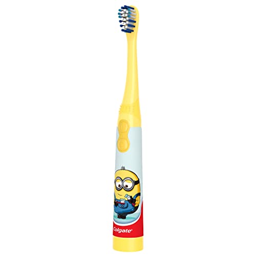Colgate - Minions Spazzolino da denti a batteria, morbido, per bambini, pulizia e protezione