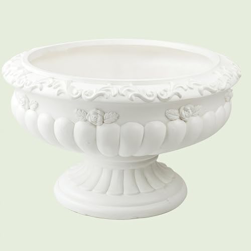 Garden Planter Urns, Elegant Magnesium Oxide Pedestal for Outdoors, Villas, Courtyards, Wedding Decorations, Retro Flower Pots and Stands