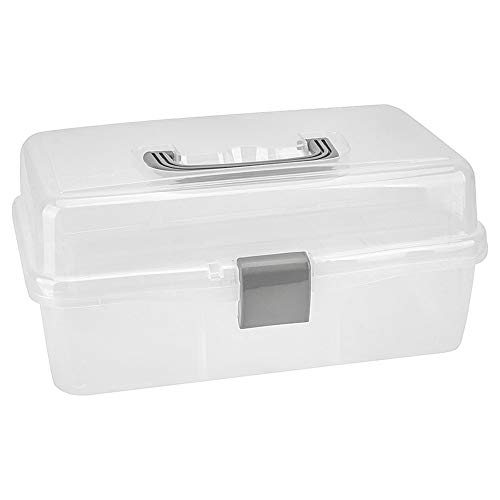 Nähwelt Flach Aufbewahrungsbox Nähbox Kleinigkeitenbox: aus Kunststoff mit Deckel und Klickverschluss, hält Ordnung im Büro, Haushalt und Hobbybereich Cover