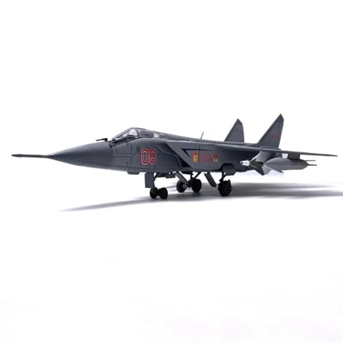 Modelo de avión Mig-31 a escala 1/72 coleccionable en miniatura metálica con peana
