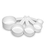 Measuring Cups 5 Pieces Set Hard Plastic White by Topenca Supplies