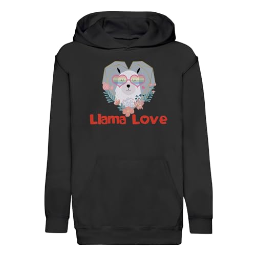 Sweat à capuche enfant Lama Love premium avec finitions haut de gamme