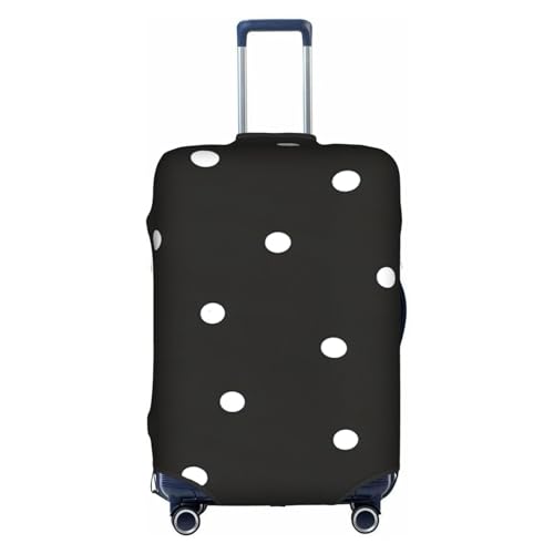 Housse de protection en polyester lavable blanc à pois noirs taille Large