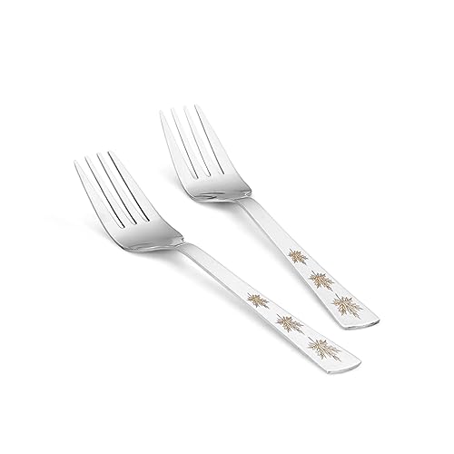 Image of Classic Essentials Stainless Steel Dinner Set|Serves 2 People|Heavy Gauge|Kitchen Set|Permanent Laser-Maple (Set of 10)