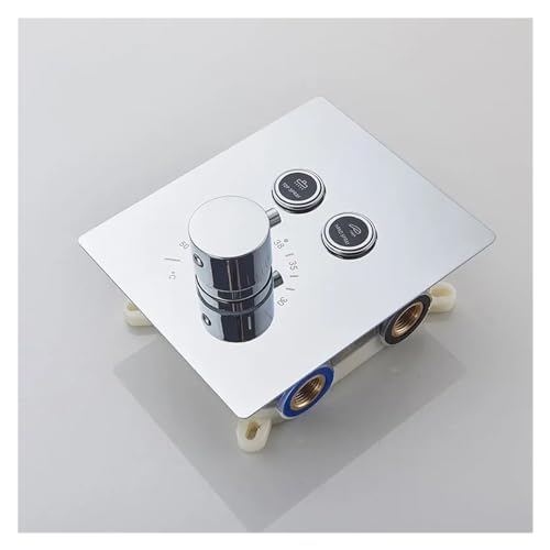 Ensemble de douche thermostatique haut de gamme en chrome brillant et tête lumineuse LED dense