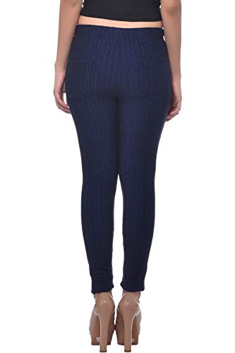 Image of Frenchtrendz Women's Cotton Spandex Jacquard Stretchable Slim Fit Jegging with Back Pockets