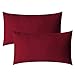 Aqua-textil Luxury - Set di 2 federe in raso makò, 30 x 50 cm, colore: Bordeaux Rosso