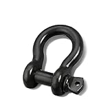 12 Ton Bow Shackle (1 Pack) - Galvanized Heavy Duty Anchor Shackle with Safety Pin for Off-Road Recovery, Towing, Rigging, Marine & Industrial Use