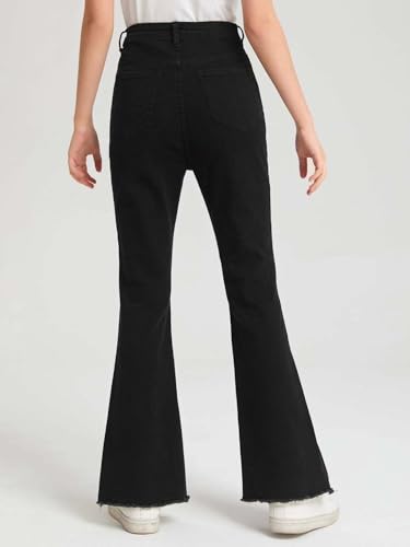 Image of KOTTY Girl's High Rise Cotton Lycra Blend Relaxed Fit Jeans Ebony Black